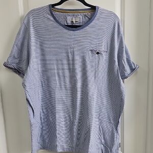 Ted Baker Blue and White Casual Striped Tee